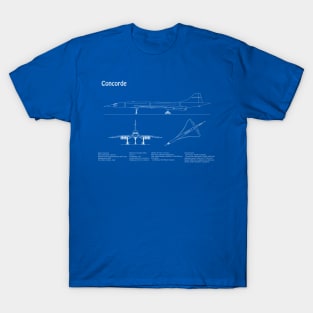 Concorde - Airplane Blueprint - ABpng T-Shirt